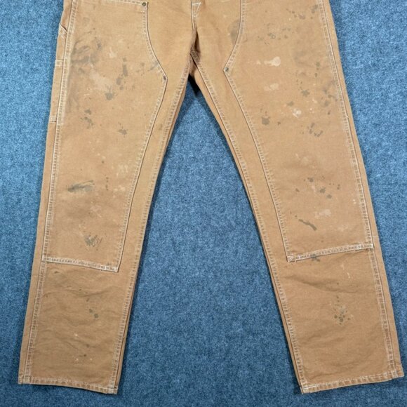 RRL Ralph Lauren Engineer Fit Distressed Carpenter Pant Sz 38x32 Tan Beige Work - Picture 4 of 14